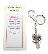 Keyring - Dragon Wings Gemstone Point Rose Quartz (Set of 6)