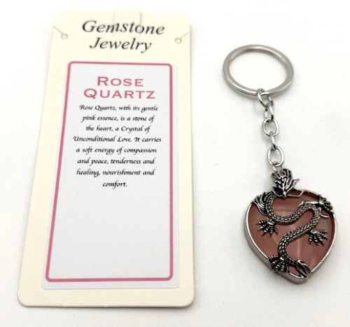 Keyring - Dragon Heart Rose Quartz (Set of 6)