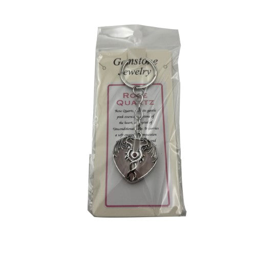 Keyring - Mystical Dragon Heart Rose Quartz (Set of 6)