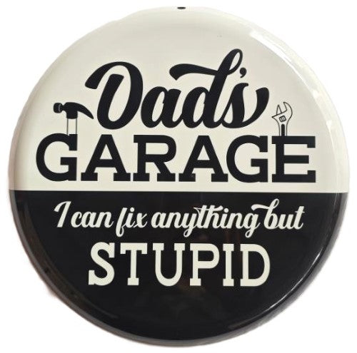 Round Metal Wall Art - Garage (35 x 35 x 1.5cm)