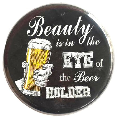 Round Metal Wall Art - Beer (35 x 35 x 1.5cm)