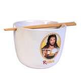 Ramen Ceramic Noodle Bowl with Bamboo Chopsticks - Jesus