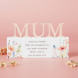 Standing Plaque - The Cottage Garden Floral Word Mum (10.5cm)