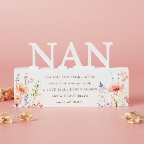 Standing Plaque - The Cottage Garden Floral Word Nan (10.5cm)