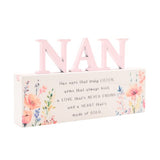 Standing Plaque - The Cottage Garden Floral Word Nan (10.5cm)