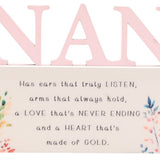 Standing Plaque - The Cottage Garden Floral Word Nan (10.5cm)