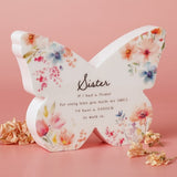 Standing Plaque - The Cottage Garden Floral Mantel Butterfly Sister (14cm)