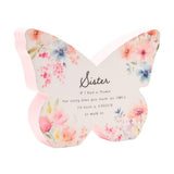 Standing Plaque - The Cottage Garden Floral Mantel Butterfly Sister (14cm)