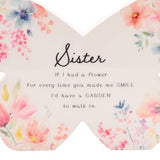 Standing Plaque - The Cottage Garden Floral Mantel Butterfly Sister (14cm)