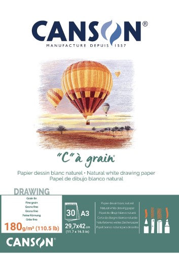 Canson "C" ŕ grain 180gsm 30 Sheet Pads