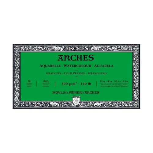 Arches Watercolour Natural White 300gsm Cold Pressed 20 Sheet Blocks A1795057