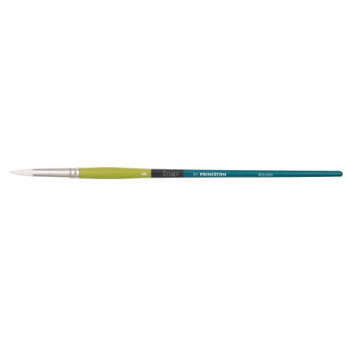 9800 Long Handle White Synthetic Taklon Round Brushes WHITE ROUND 6