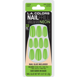 Nail Tips Kit w/Glue - LA Colors 33pc Nail Frill Neon (Easy Peasy)