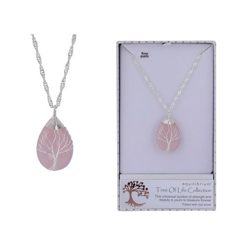 Equilibrium Rose Quartz Drop Tree of Life