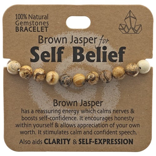 Self Belief Bracelet Brown Jasper - Set of 2