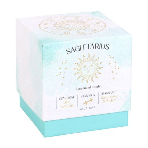 Sagittarius Ylang Ylang & Amber Gemstone Glass Candle