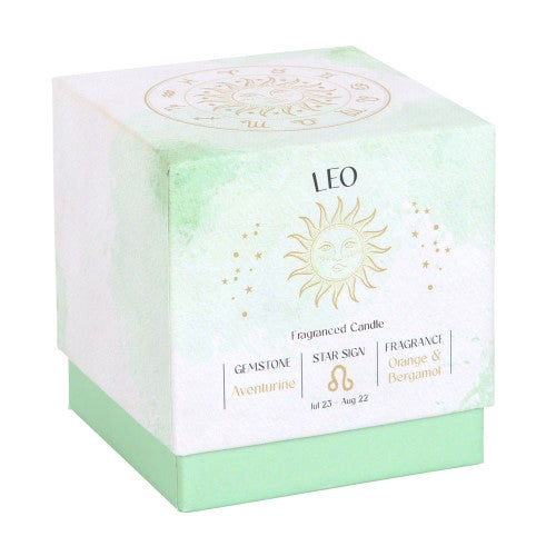 Leo Orange & Bergamot Gemstone Glass Candle