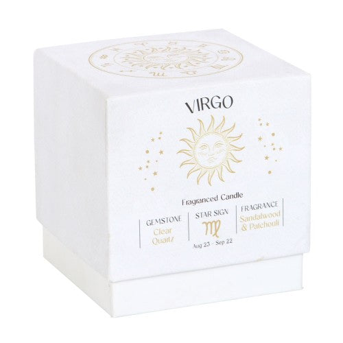 Virgo Sandalwood & Patchouli Gemstone Glass Candle