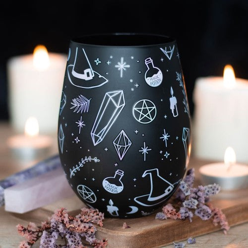 Crystal Witch Print Stemless Glass