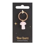 Rose Quartz Mushroom Keyring