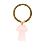 Rose Quartz Mushroom Keyring