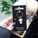 Rose Quartz Mushroom Keyring