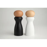 T&G Sphere Black Pepper Mill in black painted birch, 150mm tall, with adjustable ceramic grinding mechanism for fresh seasoning.