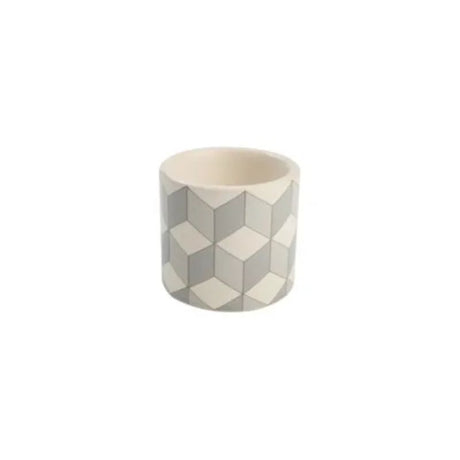 Set of 6 stylish ceramic egg cups with cube design for serving boiled eggs, ideal for modern kitchens and gatherings.