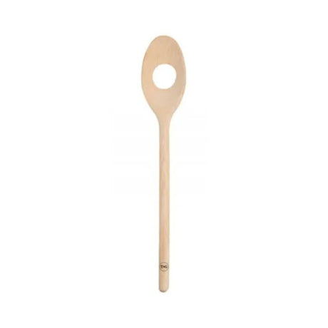 T&G 300mm beech wood spoon/stirrer with hole, eco-friendly, perfect for mixing and stirring in the kitchen, pack of 6.