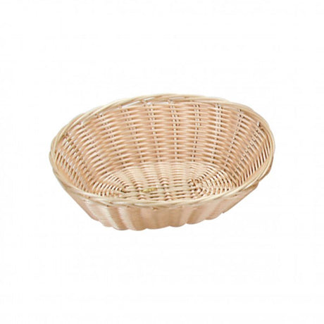 Sleek Chef Inox Round Bread Basket, 230mm stainless steel for serving fresh bread and pastries elegantly.