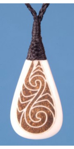 Pendant - Bone Stained Teardrop - Smartfox