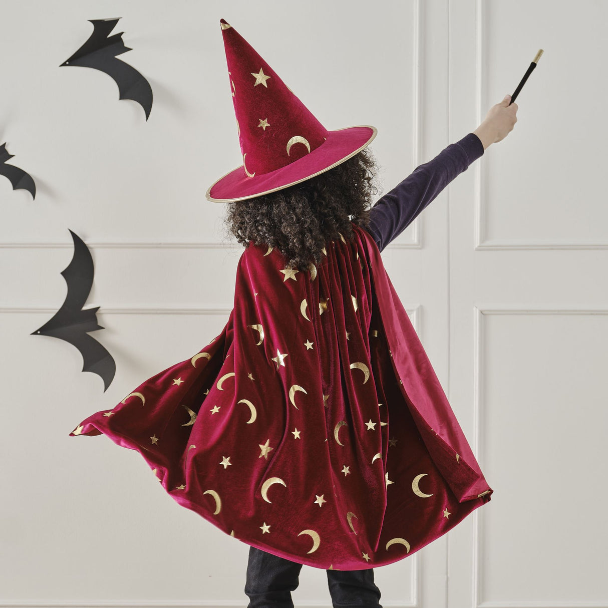 Magician Costume Cape - Fancy Dress Burgundy Velvet