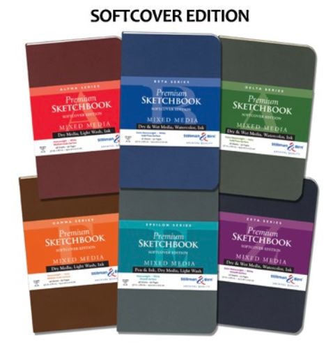 DELTA S/COVER 270gsm sketchbook in 5.5x8.5” featuring archival-quality paper for versatile artistic applications.