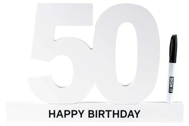 Landmark 50th Signature Block White