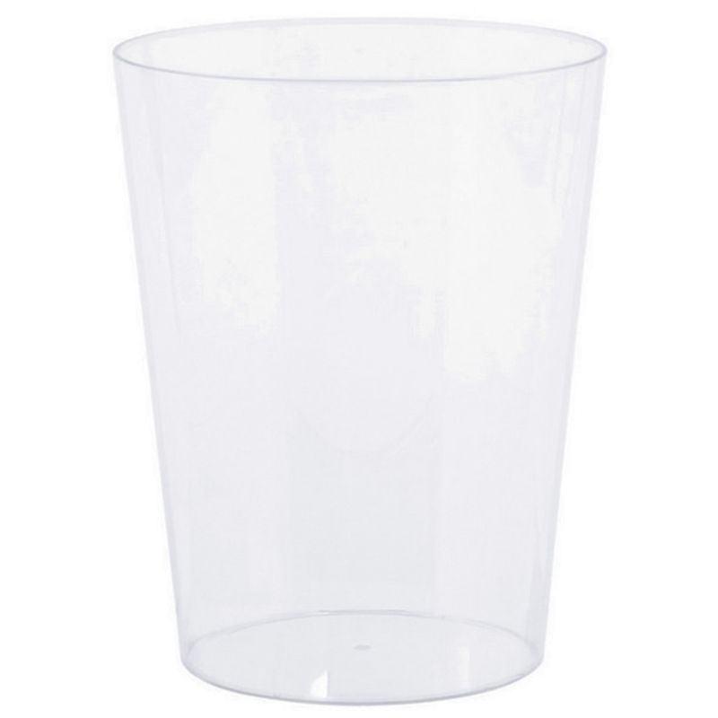 Clear medium plastic cylinder container for versatile storage, ideal for crafts, food, and organizing household items.