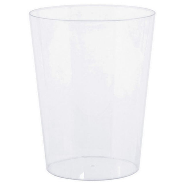 Clear medium plastic cylinder container for versatile storage, ideal for crafts, food, and organizing household items.