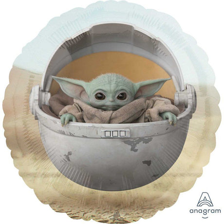 45cm foil balloon featuring 'The Child' from Star Wars, perfect for thematic parties and celebrations.