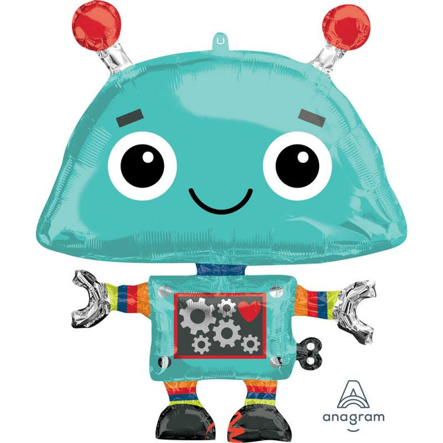 SuperShape XL Robot foil balloon, 73cm, ideal for parties and celebrations, vibrant and durable design.