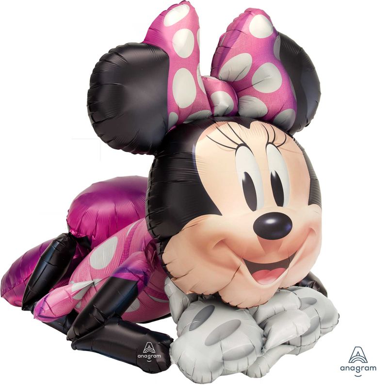 AirWalker Minnie Mouse Foil Balloon, 73cm, perfect for parties with a whimsical design and self-sealing feature.