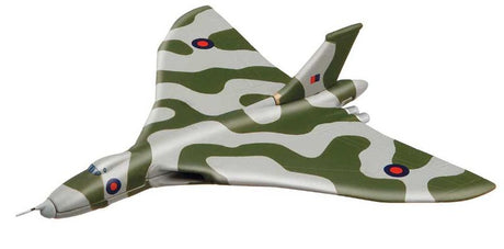 Diecast model of the iconic Avro Vulcan, featuring detailed craftsmanship and a unique delta wing design by Corgi.