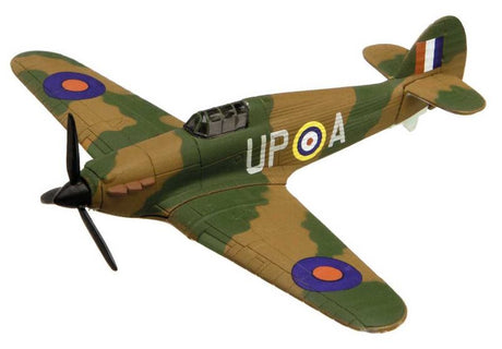 Diecast Corgi Flying Aces Hawker Hurricane model showcasing intricate details and craftsmanship.