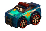 BB Junior Push & Glow Police Car with glowing body and sound effects, engaging toddlers in imaginative play.