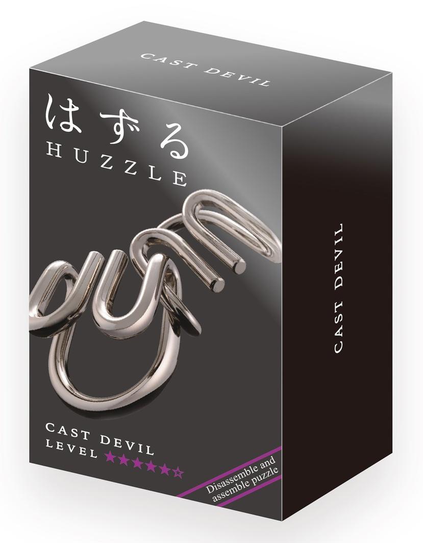 Huzzle Puzzle: Devil, a challenging brain teaser designed for ages 8+, featuring intricate clawed components for critical thinking.