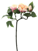 Lifelike pink artificial camellia spray, 47cm, perfect for home decor, vases, and event arrangements.
