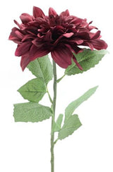 Artificial Single Dahlia Stem - 72cm (Burgundy)