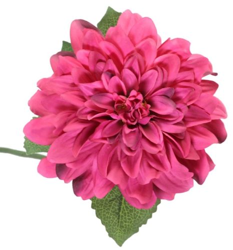 Dark pink 72cm artificial dahlia stem, lifelike design, perfect for home decor and floral arrangements.