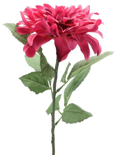 Dark pink artificial dahlia stem, 72cm long, perfect for vibrant home decor and floral arrangements.