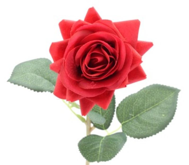 Artificial Single Rose - Red (43cm)