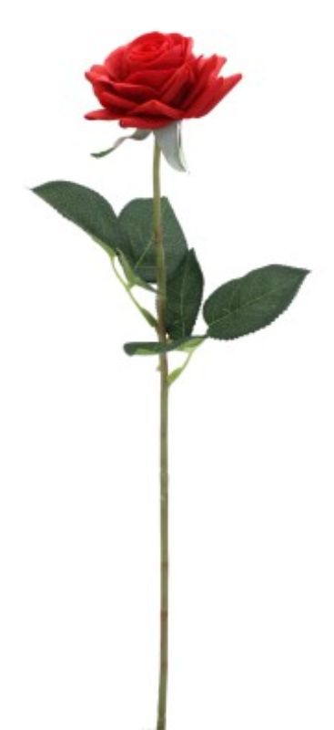 Artificial Single Rose - Red (43cm)