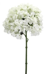 Artificial cream hydrangea stem, 34cm tall, features lifelike petals for elegant, low-maintenance home decor.